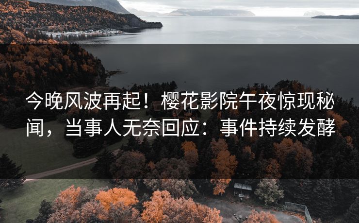 今晚风波再起！樱花影院午夜惊现秘闻，当事人无奈回应：事件持续发酵