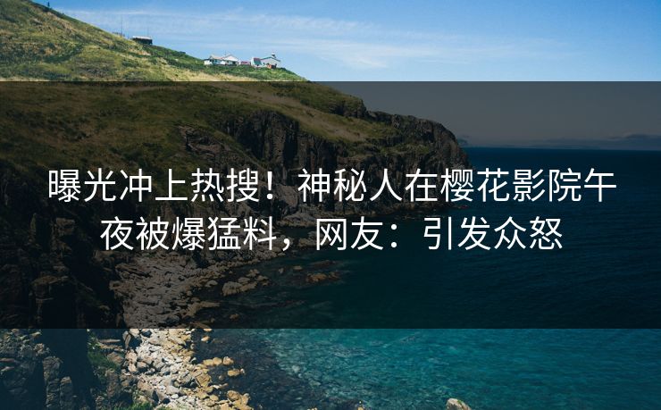 曝光冲上热搜！神秘人在樱花影院午夜被爆猛料，网友：引发众怒